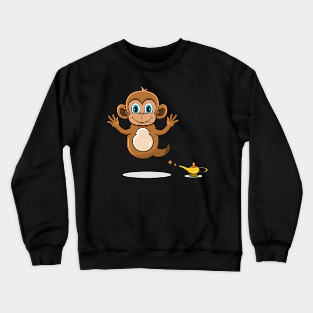 Cute Monkey Ghost and Flying Crewneck Sweatshirt by tedykurniawan12